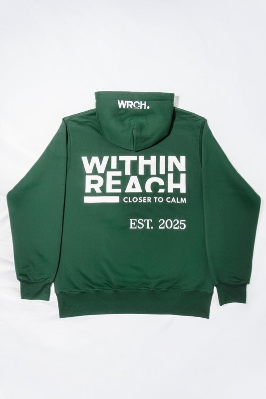 OVERSIZED Dark Forest Green "Closer to Calm" 350 GSM Hoodie