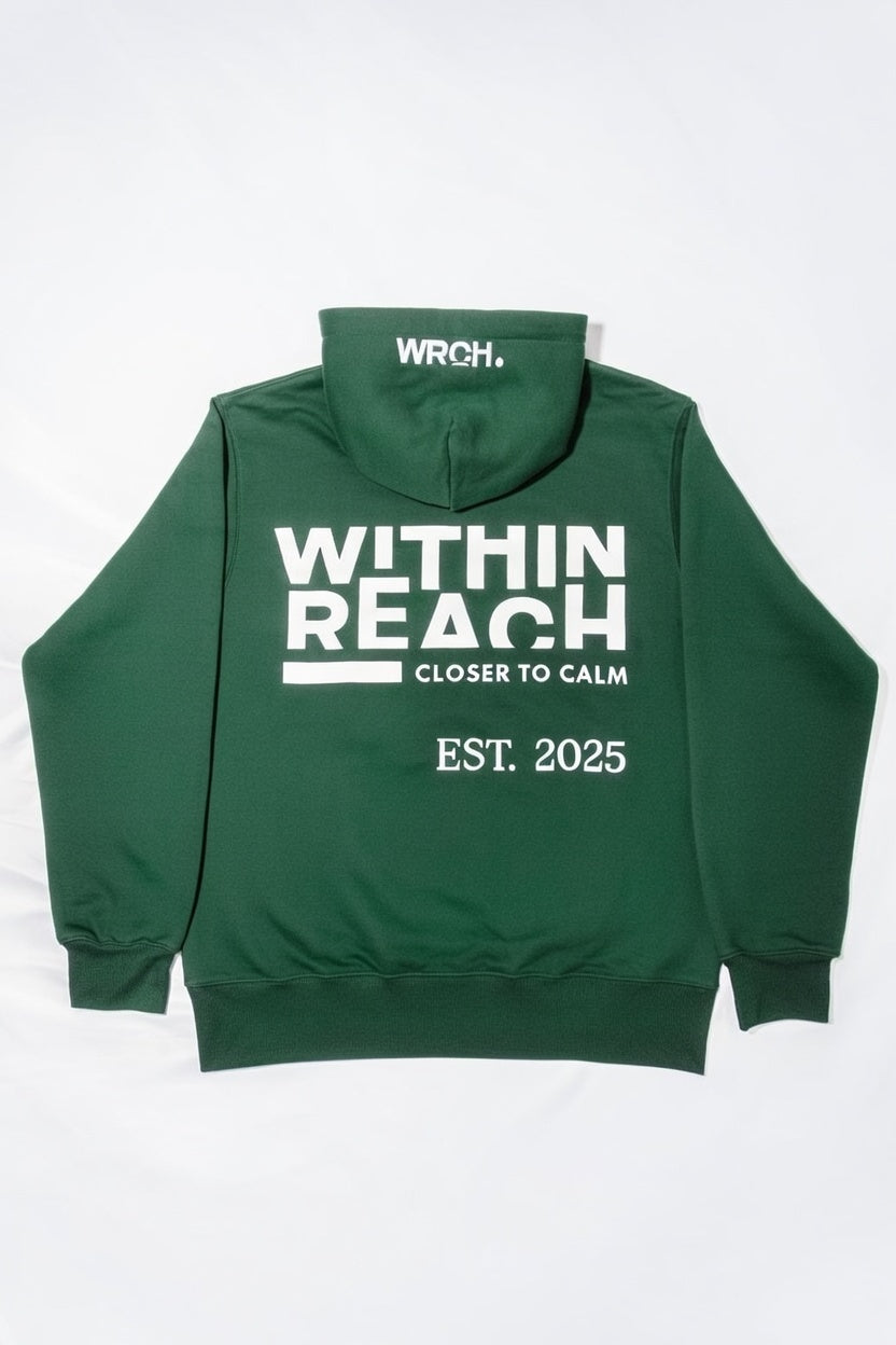 OVERSIZED Dark Forest Green "Closer to Calm" 350 GSM Hoodie